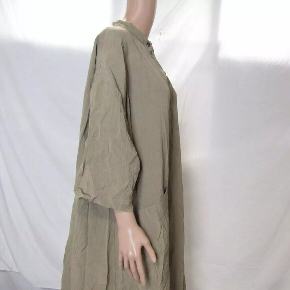 NEW BITTE KAI RAND Womens Lazy Fun Relaxed Dress Silky Crepe Size 2-M/L Beige - Picture 8 of 12